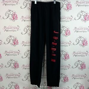 Jordan Black Joggers with Red Lettering